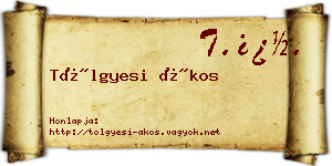 Tölgyesi Ákos névjegykártya